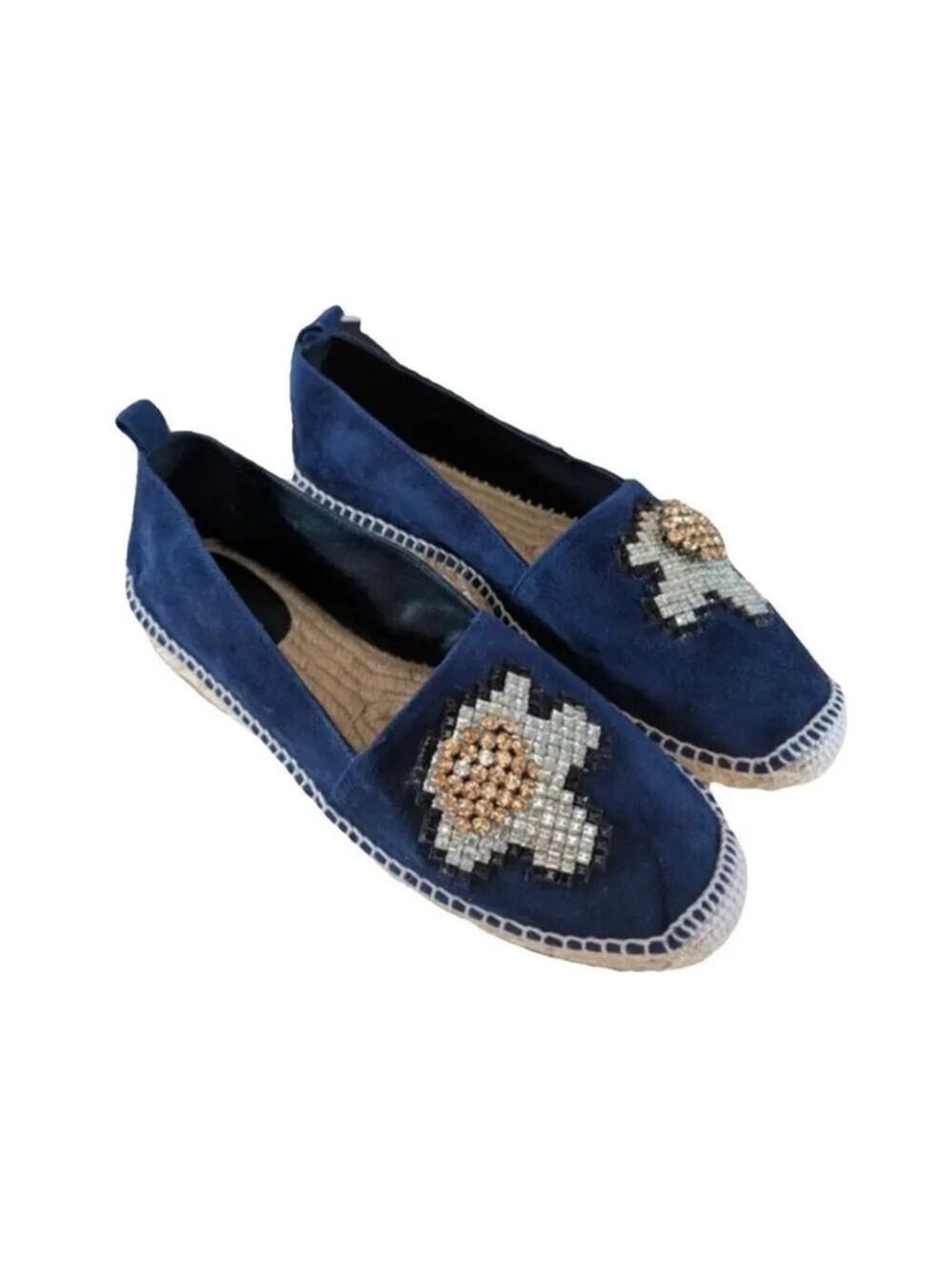 Anya Hindmarch Navy Espadrilles Size 37 Leather Suede luxury